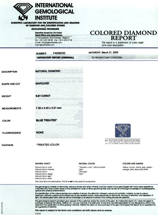Foto 9 - Ring 0,61 Blauer Diamant Blue Diamond Treated LC, S1301