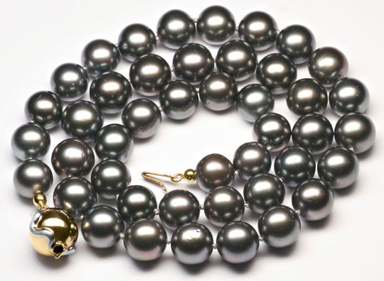 Foto 1 - Echte Tahiti Perlenkette, Allerfeinste Qualität, S4728